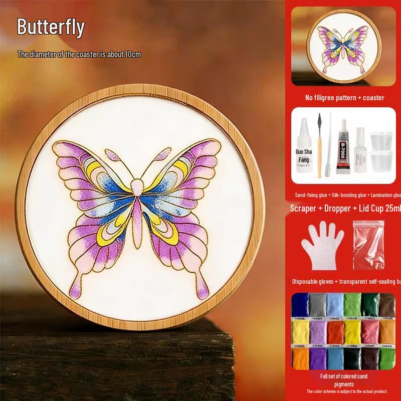 Cloisonné DIY Coaster Kit: Jingtailan No-Wire-Drawing, Chinese Style, Handmade Team Building Activity