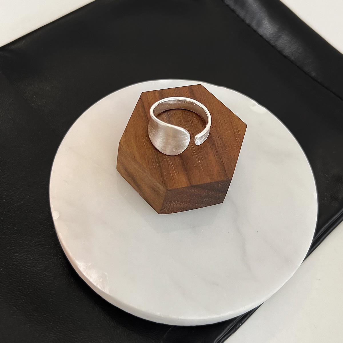 

Универсальное посеребренное открытое кольцо из стерлингового серебра - корейский стиль для женщин Adjustable Open