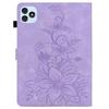 For itel VistaTab 30 Case Lily Flower Imprint Card Slots Leather Tablet Cover
