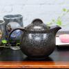 Waza No Kura Stylish Japanese Tableware Kutani Ware Teapot with Gold Leaf Decoration and Tea Strainer Ceramic Brand Made In Japan Perfect for Birthday