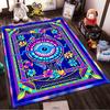 Psychedelic Eye Carpet with Colorful Floral and Bird Patterns Design Suitable for use as an anti-slip for living room bedroom sofas
