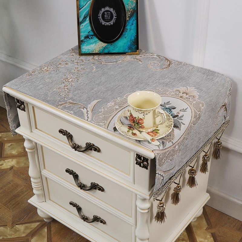 Elegant European Style Dust Cover Cloth for Bedroom Nightstand Fabric Tablecloth Pad High End Luxury Home Textile Cover
