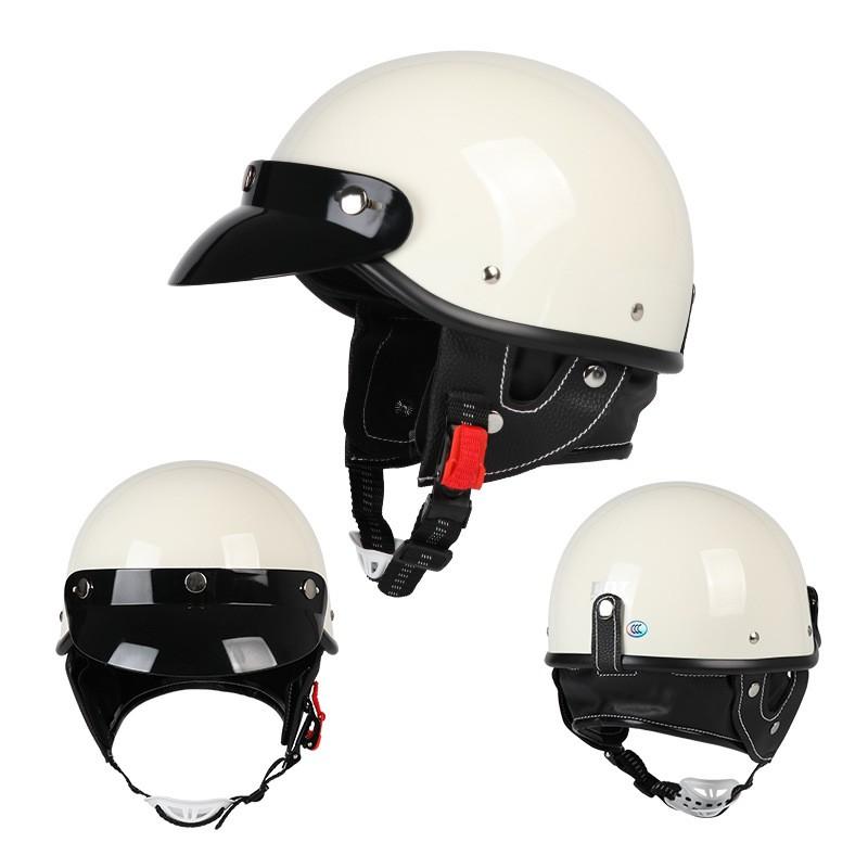 Vintage Electric Motorcycle Half Helmet Men Women All Season Sun Protection Lightweight Safety