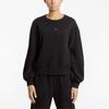 Puma Pulover Sweatshirt cu Mâneci Lanternă în Culoare Solidă cu Gât Rotund Femei Sweatshirt Negru 845597-01
