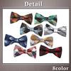 [One Limitation] Bow Tie, Check Pattern, FormalCasual, Wedding, Party, Stylish, Men's NK032 (Gray)