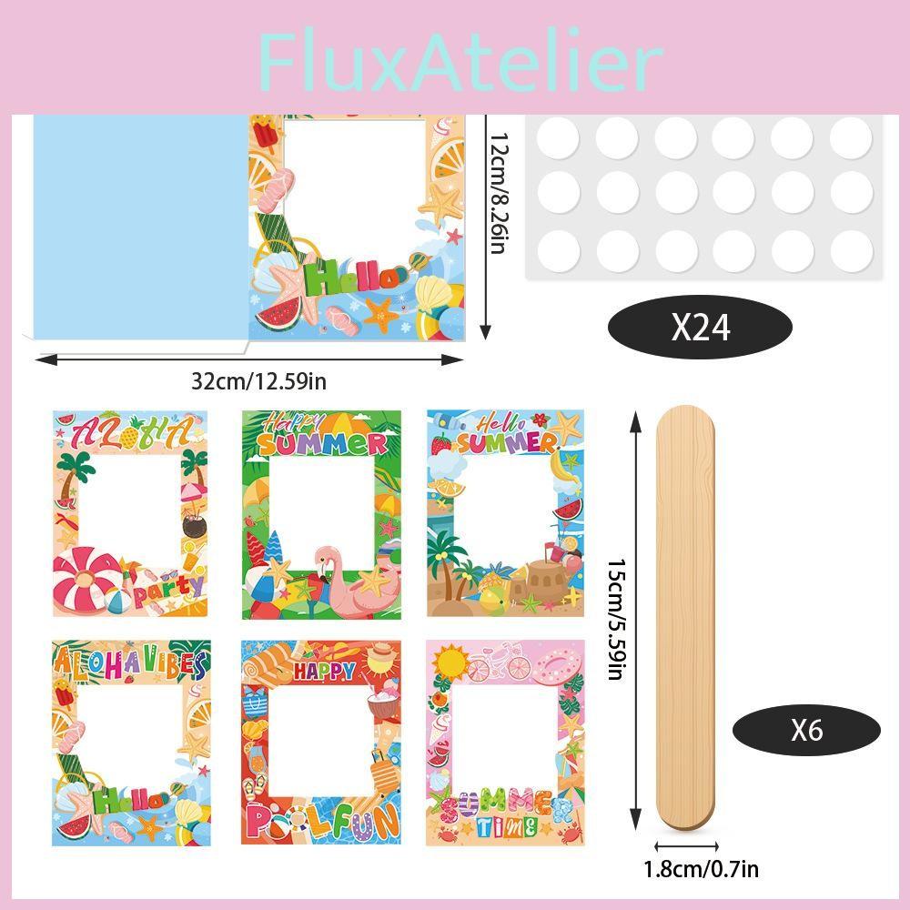 Hawaii Themed Summer Cartoon Pattern Hand Frame Party Decoration Props Photo