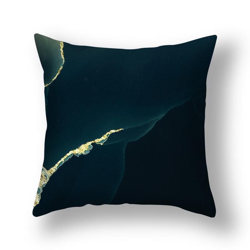 45x45cm Nordic Ins Abstract Gold Blue Marble Print Cushion Cover Sofa Office Seat Lumbar Pillow Cover Home Decoration