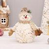 Schneemann mit Schal Schneemannpuppen Plüsch Winterdeko Weihnachtsregal-Sitzer Plüschpuppe Handgemacht (mit Schal-Stil)