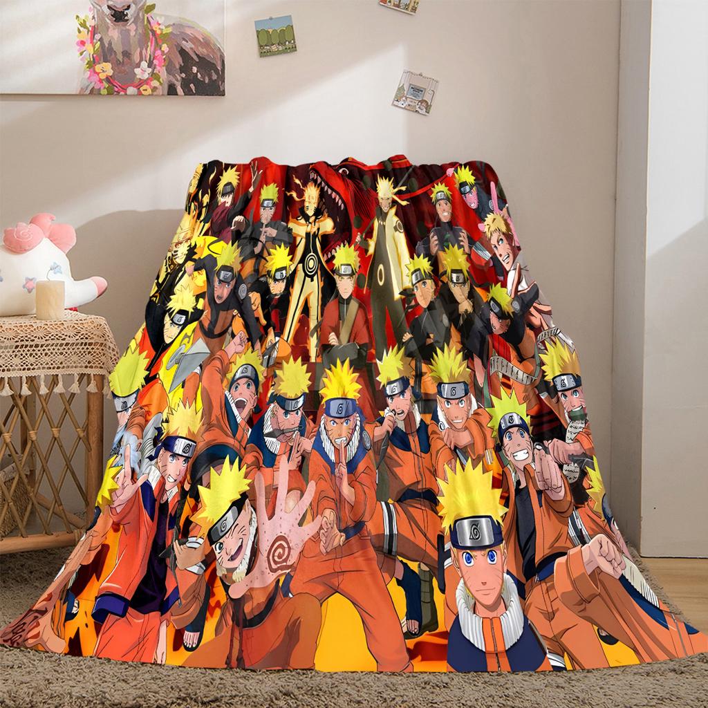 Japanese anime cartoon NARUTO famous Uzumaki Naruto blanket soft home furnishing nap decoration four seasons warm Sherpa blanket B5
