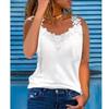 Women's Fashion Vest Summer Plus Size Casual Shirts Lace Sewing Sleeveless Tops