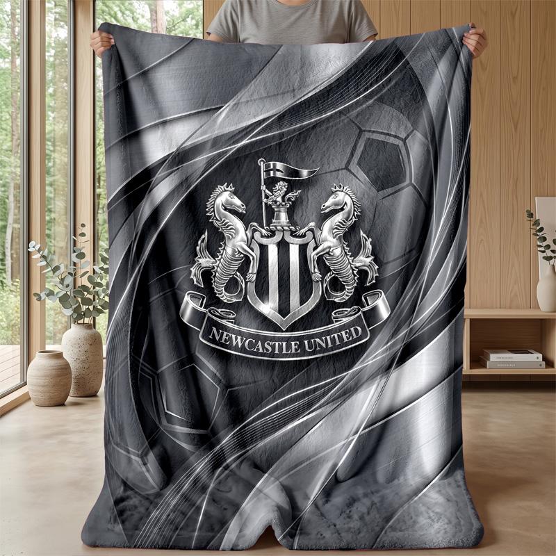 Coperta in Flanella con Stampa del Newcastle United Football, Coperta Morbida Calda Leggera per Divano Letto Campeggio