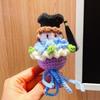 Cute Crochet Bouquet Funny Handheld Flower Doll Doctor Hat Bouquet Doll  Students Gift