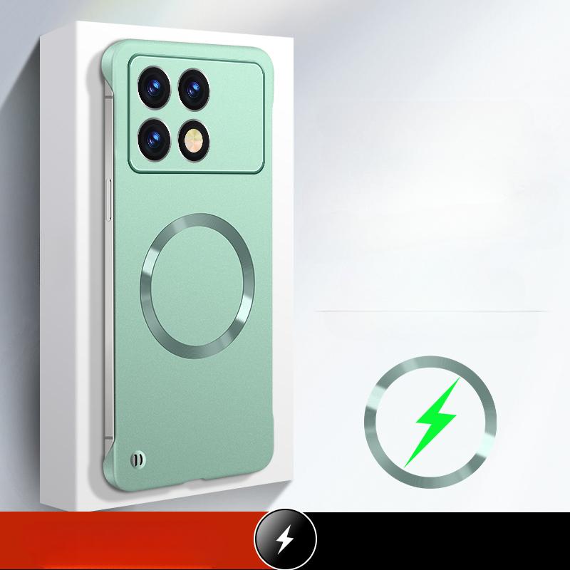 For Mi 14T Metallic Paint Frameless Hard PC Back Cover for Xiaomi 14 T 14 Ultra 13 Pro 14Pro Magnetic for Magsafe Wireless Charging Protect Cases