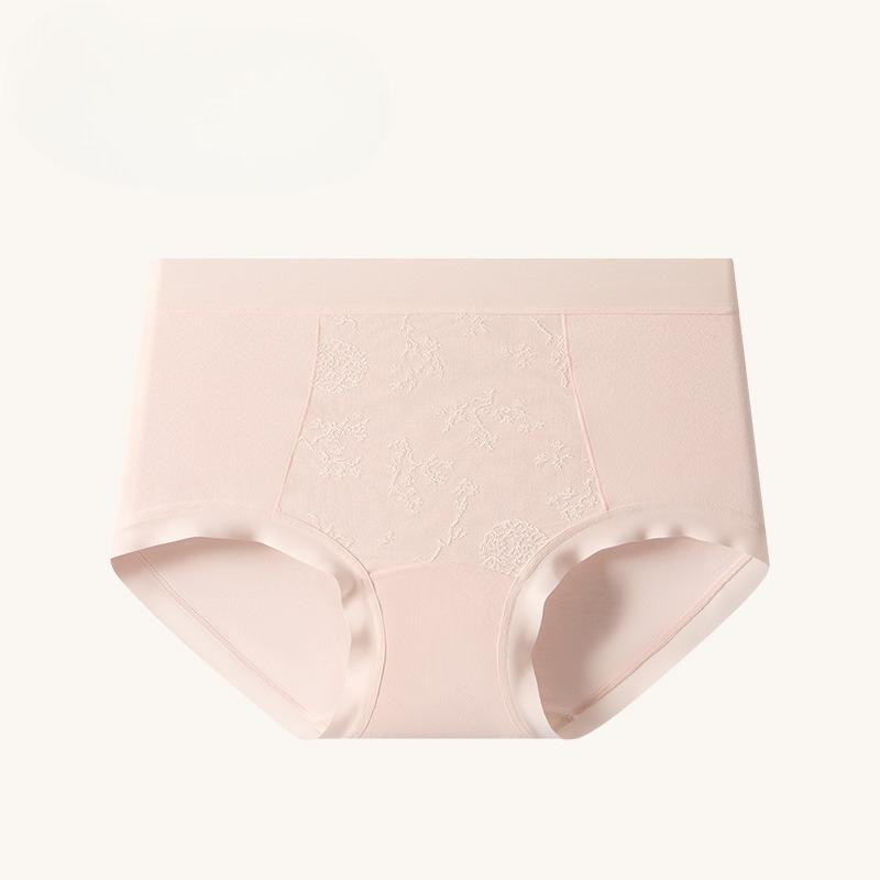 Large Size Female Spring and Autumn Jacquard Breathable 10A Antibacterial Middle Waist Triangle Briefs