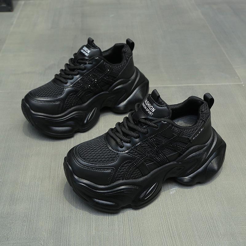 Light luxury soft-soled jogging shoes show high dad shoes women's autumn and winter new light and breathable fashion sports and leisure trendy shoes