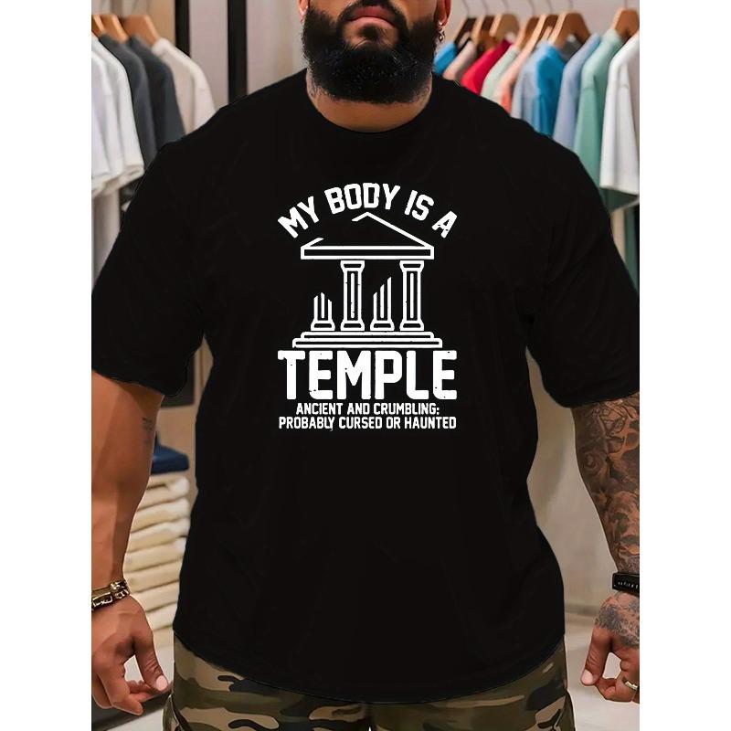

European sizes Men s Oversized Casual Short Sleeve T-Shirt Suitable for Spring Summer Fall - Breathable Round Neck Tee with Letter Print 2XL чёрный