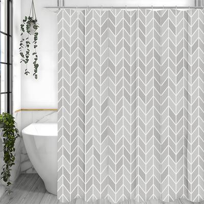 Moderner Geometrischer Kreativer Duschvorhang, Dekorativer Duschvorhang für das Badezimmer, Wasserdichter Duschvorhang mit Haken