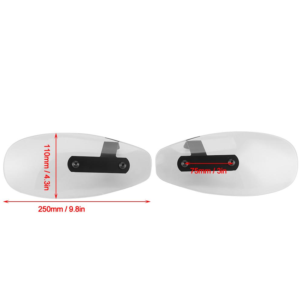 10mm Universal Motorcycle Handguard Acrylic Motorbike Handlebar Wind Shield Fit for YamahaTransparent