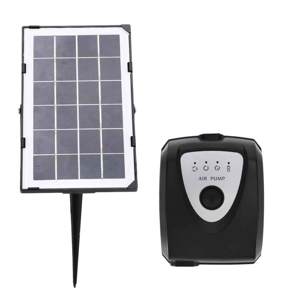 Solar Sauerstoffpumpe Niederdruck Erdspieß Steckdosenbelüfter mit Sauerstoffschlauch und Luftausströmerstein