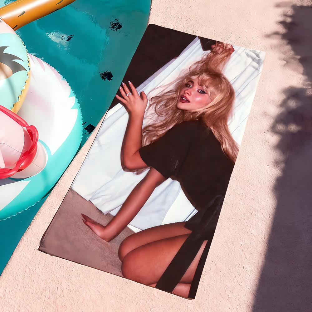 

Singer S-Sabrina Carpenter Music Towel Quick Dry Soft Yoga Swimming Fitness Mountain Climbing Large Beach Towels W40*H60(CM)