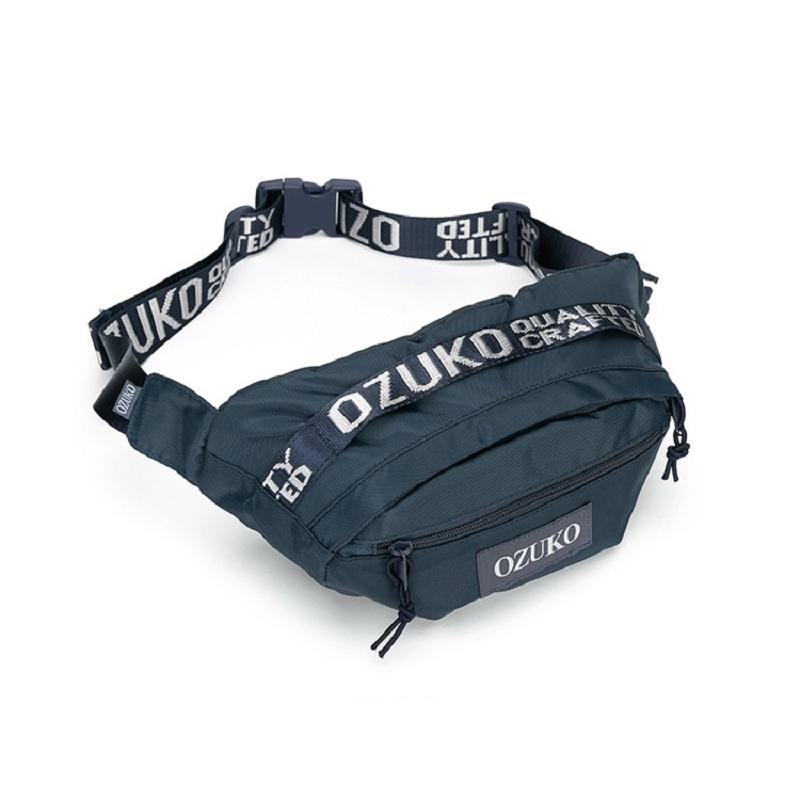 OZUKO New Fashion Brand Waist Bag Leisure Multifunctional Satchel Men's and Women's Outdoor Personalized Fashion Chest Bag