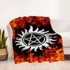 Supernatural Anti-Possession Symbol Phone WallpaperBlanket Flannel Throw Blanket for Sofa, Bed, Travel, Camping, Office, Couch, Chair, And B