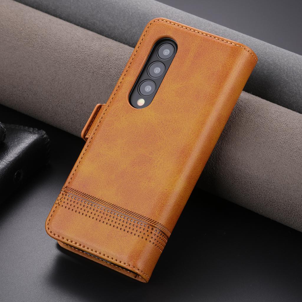 Deluxe Magnetic Adsorption Leather Fitted Case for Samsung Galaxy Z Fold4 / Z Fold 4 5G Flip Cover Protective Case Fundas Coque