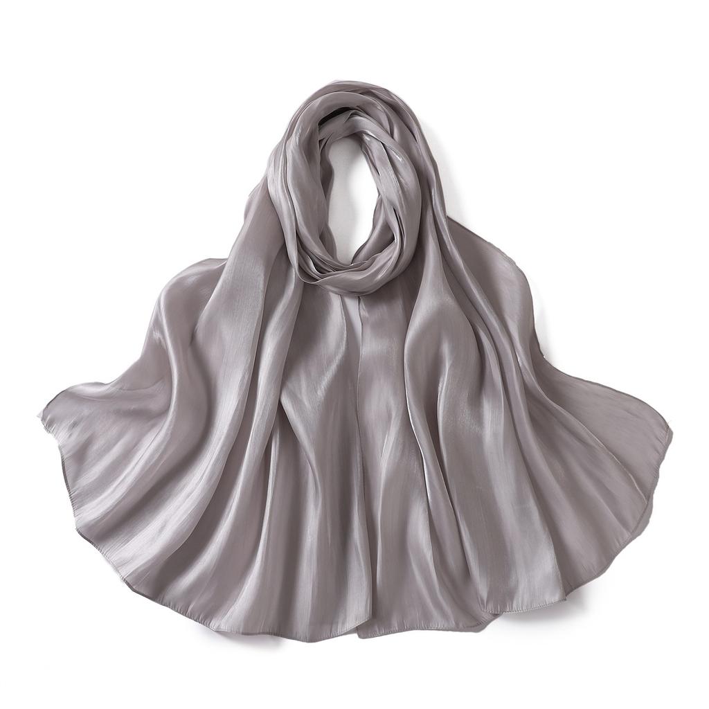 Neuer Sommer Glänzender Satin Damen Schal Mädchen Einfarbig Sonnenschutz Schals Weicher Foulard Schal Lässige Herbst Damen Wickelschals