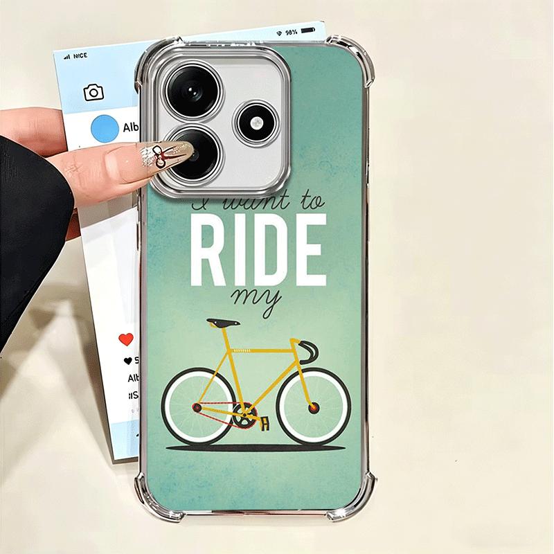 Bicycle Bike Sports Plating Phone Case For Xiaomi Poco X5 X6 X7 X8 Pro Max F8 Ultra F7 M8 M7 M5S Redmi 15C 15 14C 13C 13 X3 12C