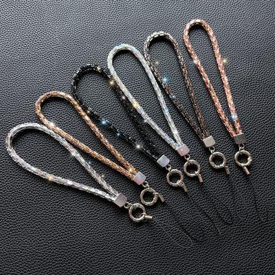 Glitter Flashy Rhinestone Phone Lanyard Diamond Crystal Phone Wrist Straps Keychain Hanging Anti-lost Rope