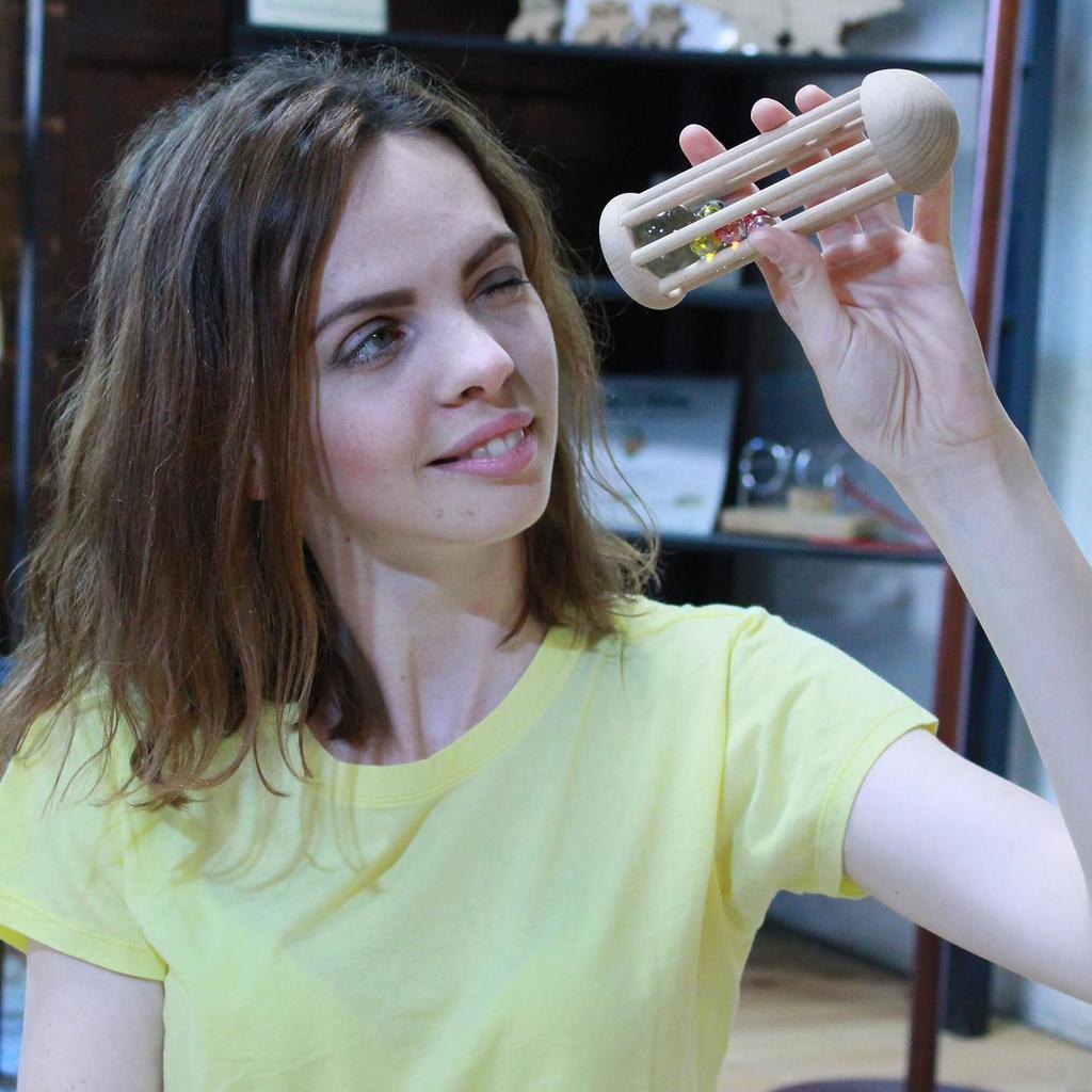 Marble Kaleidoscope (Look Through the Light To See the Vibrant Colors of the Universe) Beautiful Wooden Toy, Made In Japan