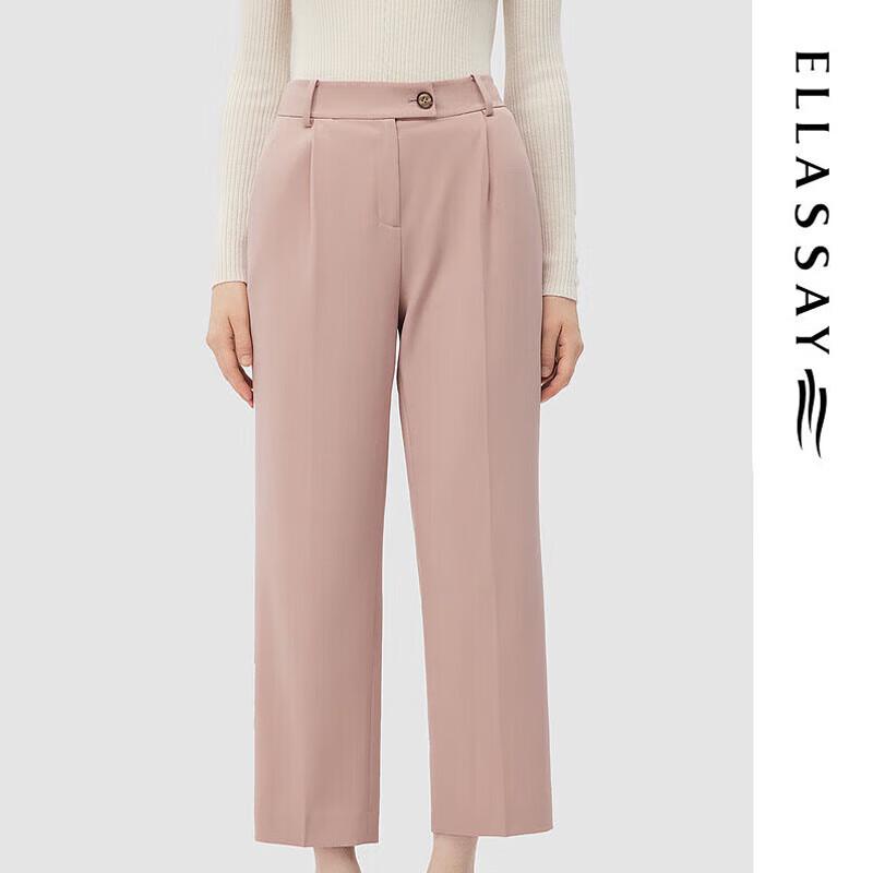 ELLASSAY Women's High-Waist Straight Cropped Suit Pants