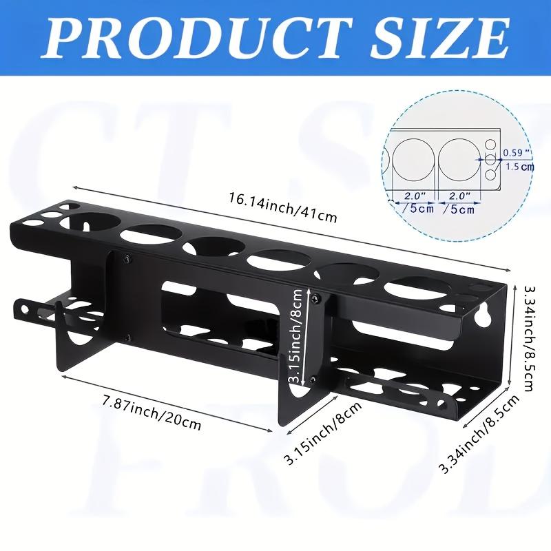 1Pc Heavy-Duty Metal Caulking Gun And Tube Organizer - Wall-Mounted Grooved Rack, Holds 6 Tubes And Nozzles, Space-Saving For Garage, Workshop, Store