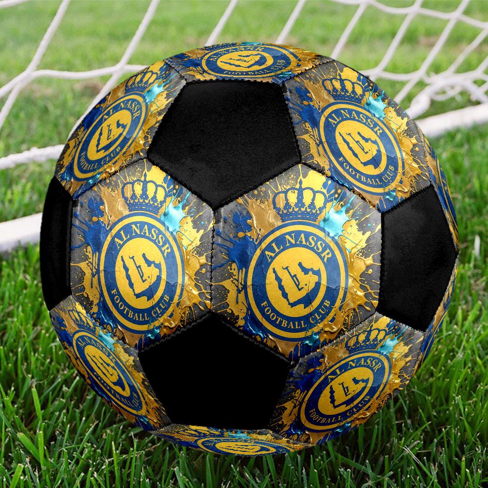 1pc Al-Nassr FC Soccer Ball Size 5 Indoor Soccer Ball Fashion Colorful Backyard Game - Great For Sports Fans Gift HE21