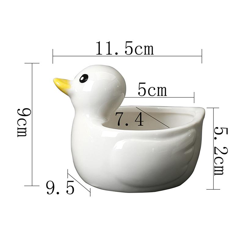 Cute Duck Flower Pot Succulent Pot Ceramics Planter Home Decor Desktop Ornaments Bonsai Plant Pot Garden Decoration