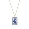 World Rectangle Pendant Necklace Sun Lovers Chain Trendy Enamel Moon Chain Choker  Daily