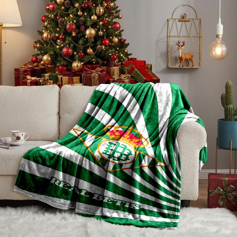 Football Betis Crest Design Blanket Lightweight Ideal Bedding Blanket Perfect for Travel, Camping, Living Rooms, Offices, Sofas, Fan Christmas gift