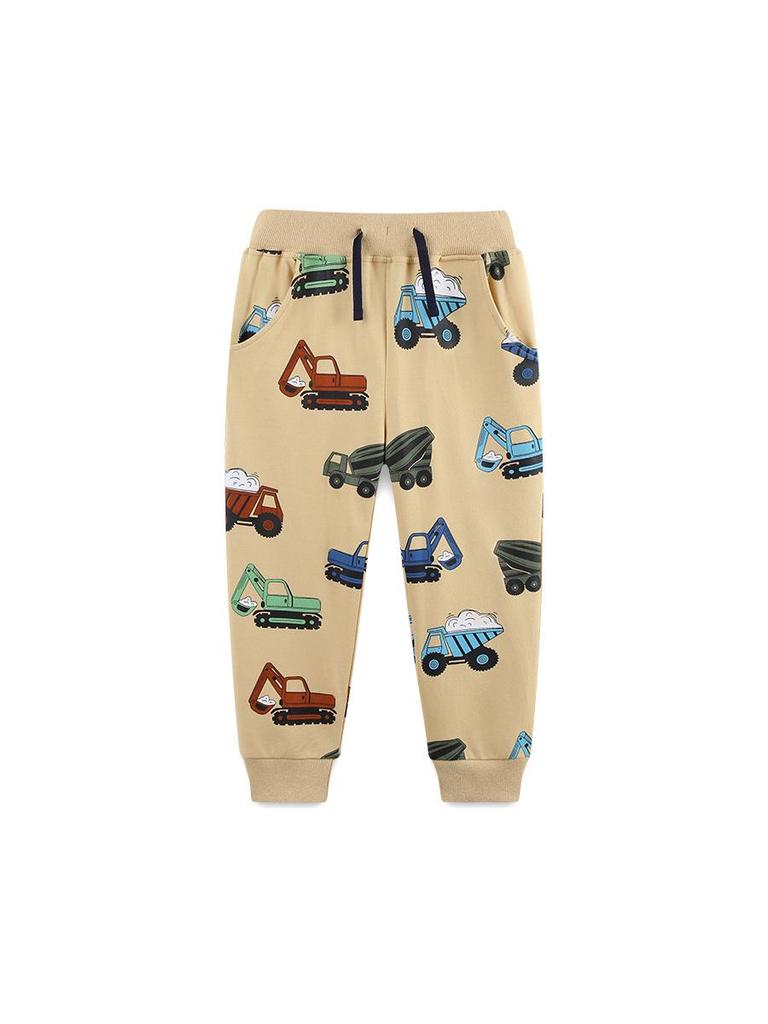 European Boys' Cartoon Car Print Joggers - Autumn Fashion for Toddlers & Kids