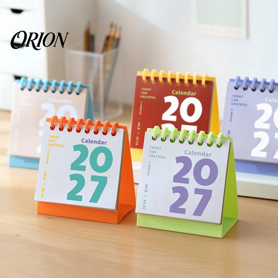 2027 Desktop Calendar Mini Desk Calendar, Spiral Bound Standing Flip Monthy Schedule Planner Small for Home Office