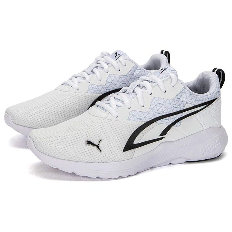 Puma All-Day Active Logo Power Comfortable Breathable Fabric Non-Slip Wear-Resistant Low-Top Running Shoes Unisex Running Shoes White Black 389203-01