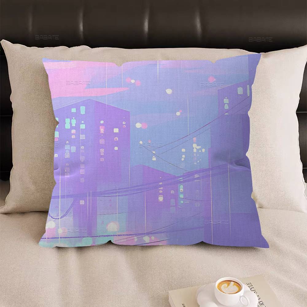 Pink Pastel Anime Moon Office Cushion Pillowcase Car Cushion Cover45X45CM Lumbar Pillowcase Sofa Pillowcover