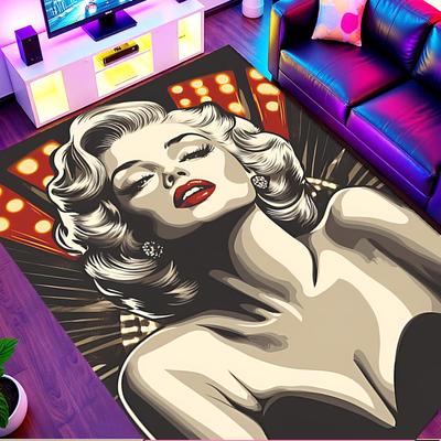 Marilyn Monroe Spaudos Kilimas, Plaunamas Grindų Kilimas, Įėjimui, Bendrabučiui, Skalbyklai, Biurui, Darbo Kambariui, Namų Dekoras, Gimtadienio Kalėdų Dovana