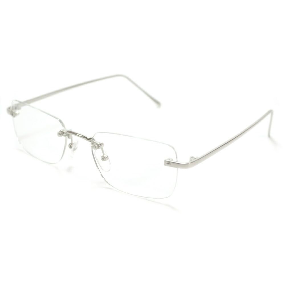[MERRY PLEASURE] Sunglasses for Men and Women, Rimless, Square, Clear Lenses
