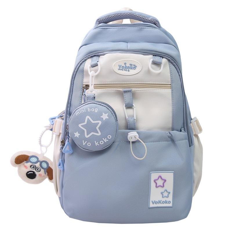 Schoolbag schoolbag for female junior high school students ins college style casual contrasting color backpack for third to sixth graders High school