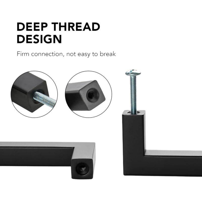 4Pcs Square Cabinet Pulls Stainless Steel Kitchen Drawer Pulls Cabinet Handles Overall Pull Cupboard Handle Wardrobe Door Knobs