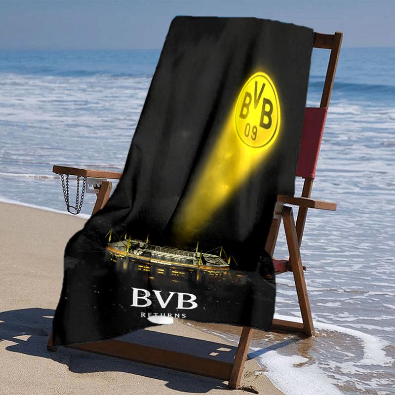 Proof Beach Towel with Borussia Dortmund Pattern - Soft,absorbent,quick-drying,machine Washable - Perfect for Swimming,camping,bathing