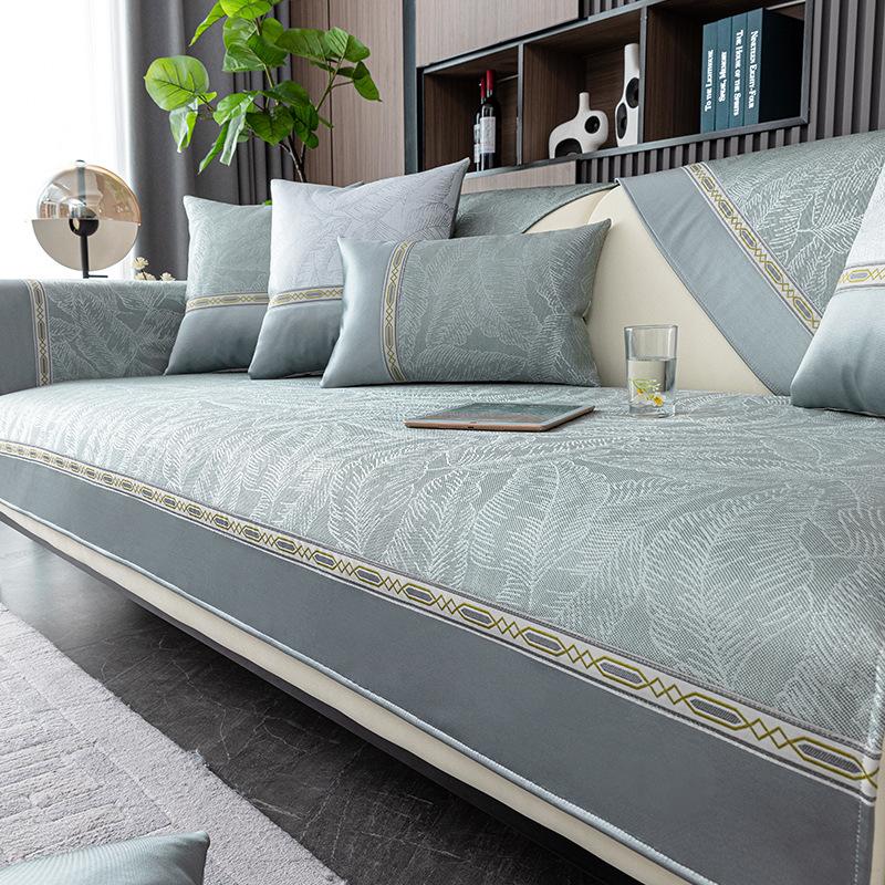 New Sofa Cushion Xia Liang Ice Silk Non-Slip Seat Cushion Cover Simple Light Luxury Sofa Cover Full Cover Cloth Pad