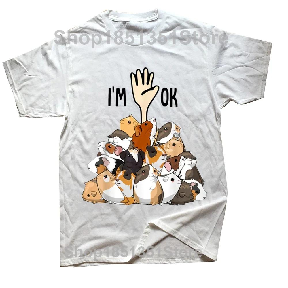 

Funny Full Of Guinea Pigs Im Ok T Shirts Summer Graphic Cotton Streetwear Short Sleeve Birthday Gifts Tshirt Mens Clothing S