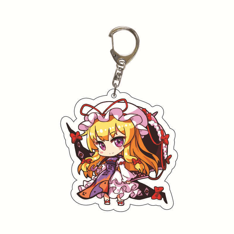 Anime Key Holder Eastern Project Mokou Kei Acrylic Keychain Bag Charm Anime Themed Collectible Toy