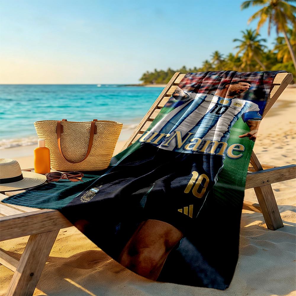 Messi Customizable Name Beach Towel High Absorbency & Quick-Dry Portable for SwimmingBeachCamping Travel Beach AccessoriesGym